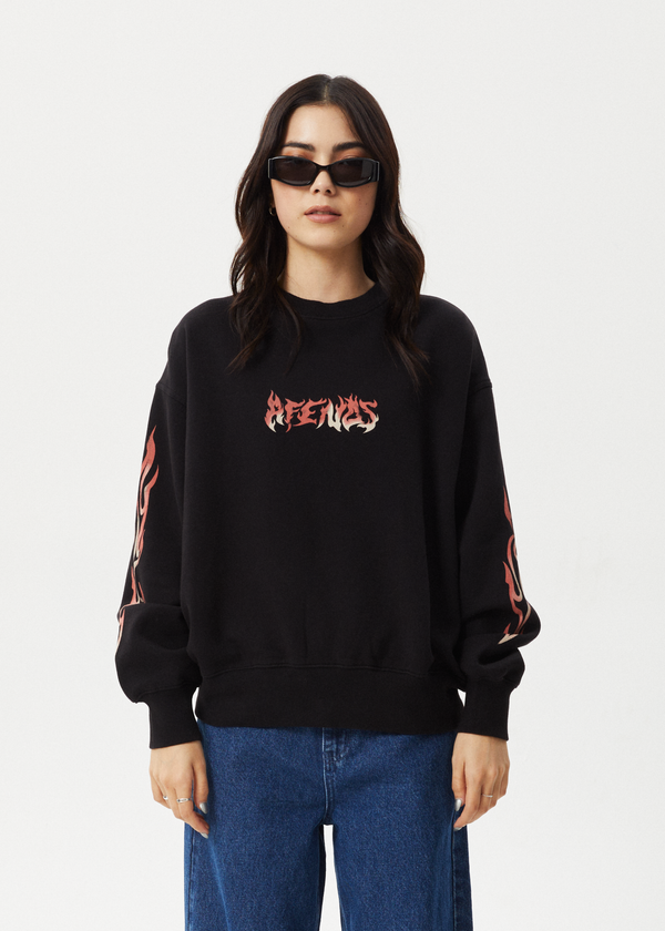 afends Scorched - Crew Neck Jumper Black