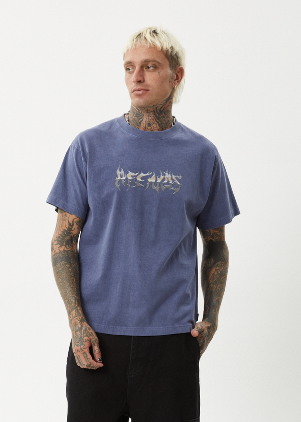 Afends Scorched - Heavy Boxy Tee Washed Marlin