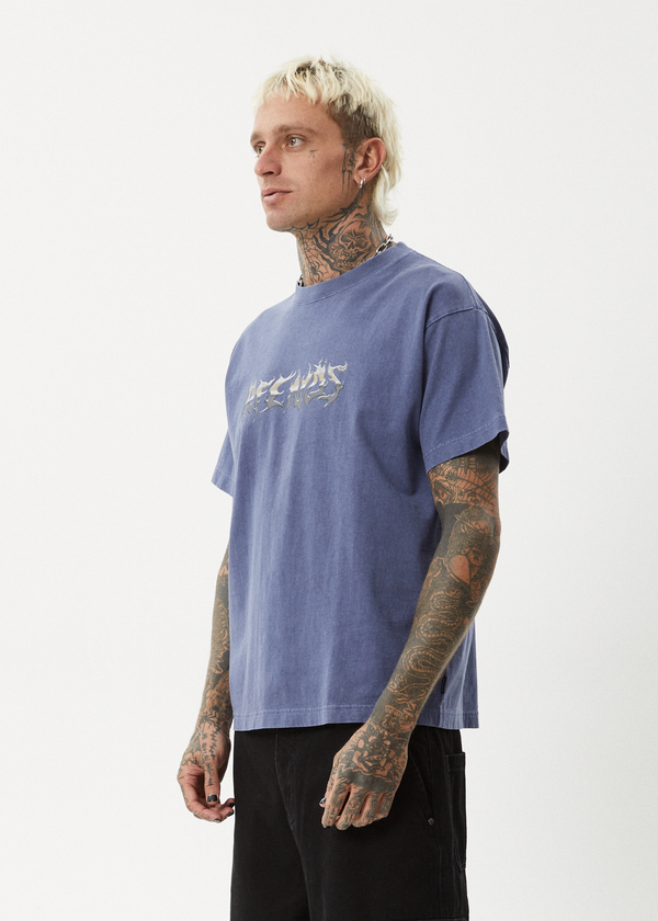 Afends Scorched - Heavy Boxy Tee Washed Marlin