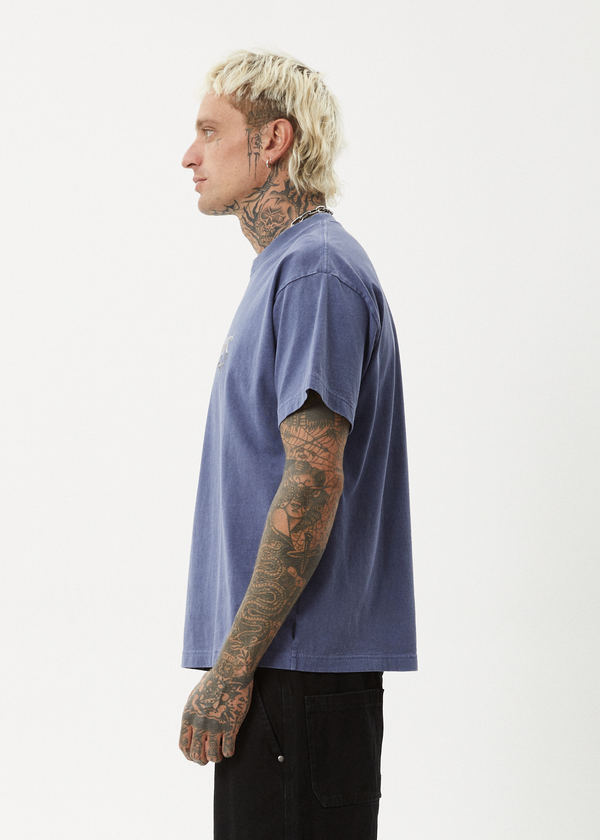 Afends Scorched - Heavy Boxy Tee Washed Marlin