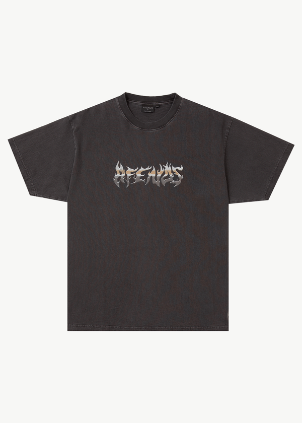afends Scorched - Heavyweight Boxy Tee Stone Black