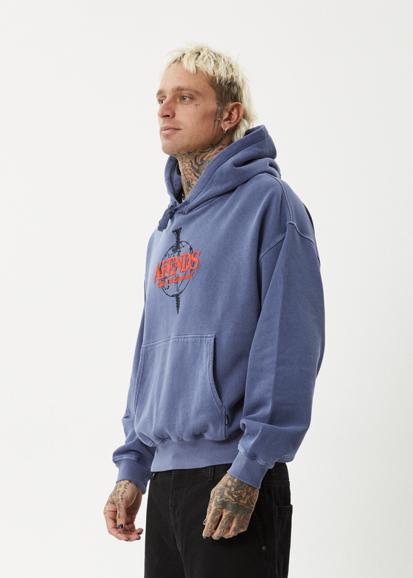 Afends Screwed - Boxy Hoodie Washed Marlin