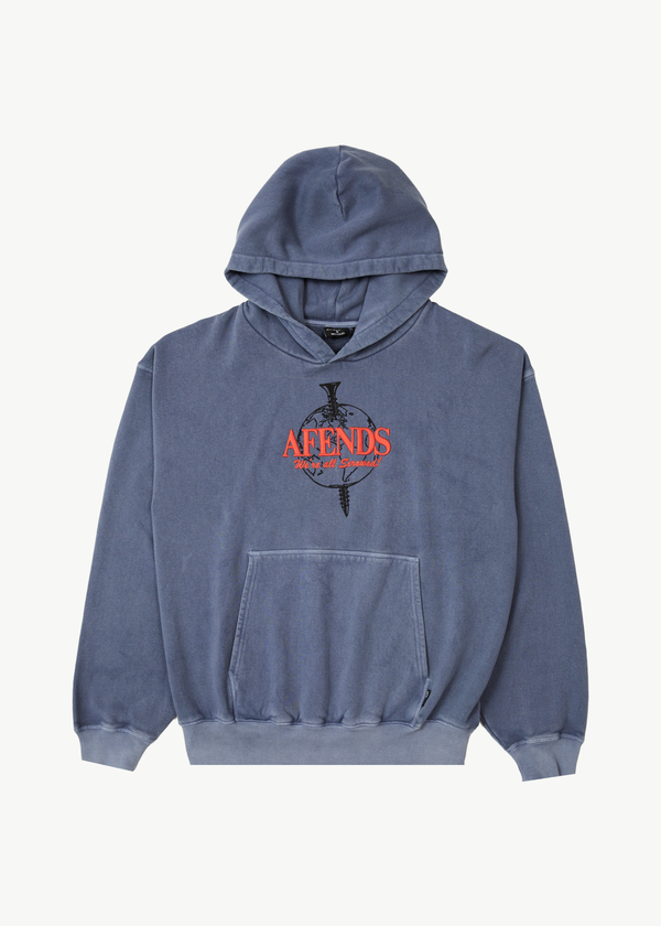 afends Screwed - Boxy Hoodie Washed Marlin