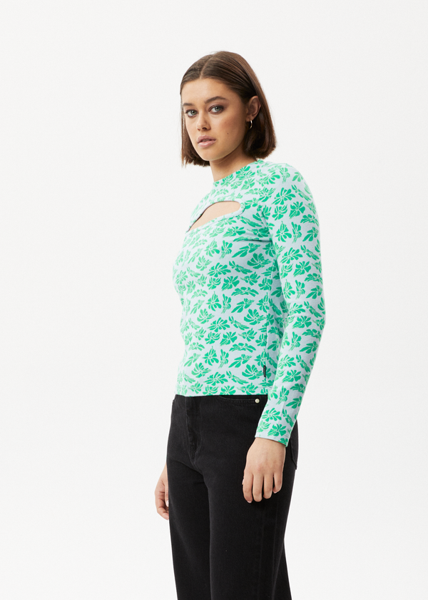 Afends See You - Cut Out Long Sleeve Top Powder Blue