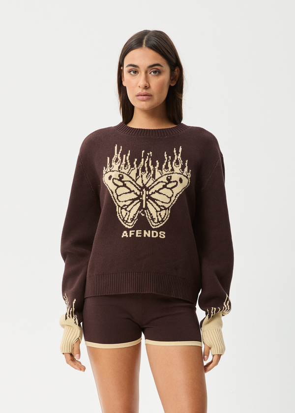 afends Set Fire - Knit Jumper Coffee