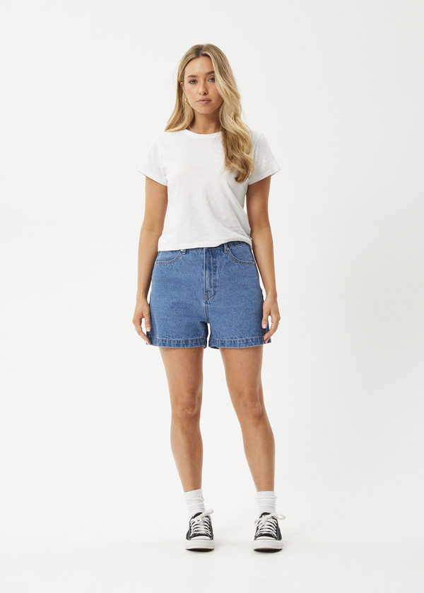afends Seventy Threes - Denim Short Worn Blue