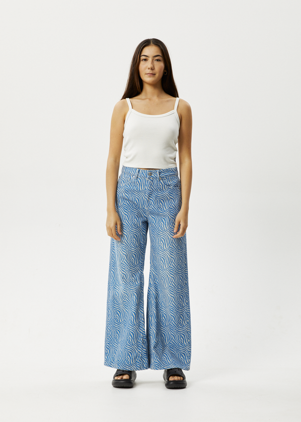 afends Shadows Gigi - Denim Flared Jean Arctic