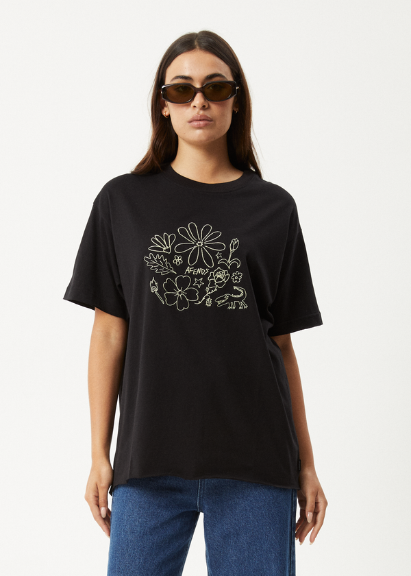 afends Shapes - Oversized Tee Black
