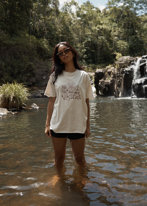 Afends Shapes - Oversized Tee Moonbeam