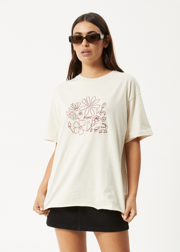 afends Shapes - Oversized Tee Moonbeam