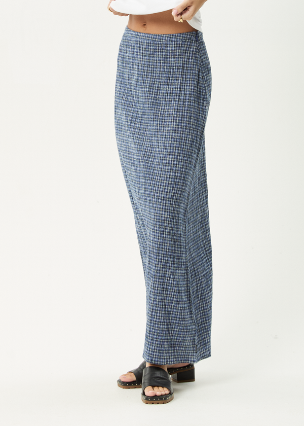 Afends Shipwreck - Seersucker Maxi Skirt Marlin