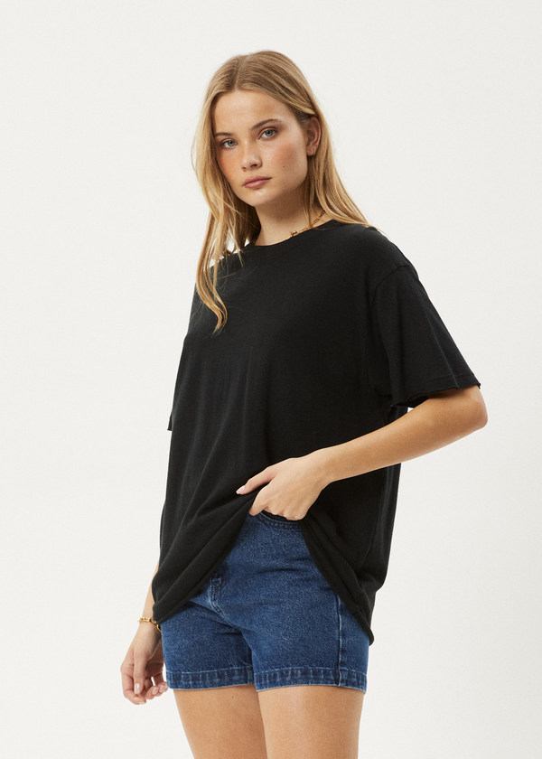 Afends Slay - Oversized Tee Black