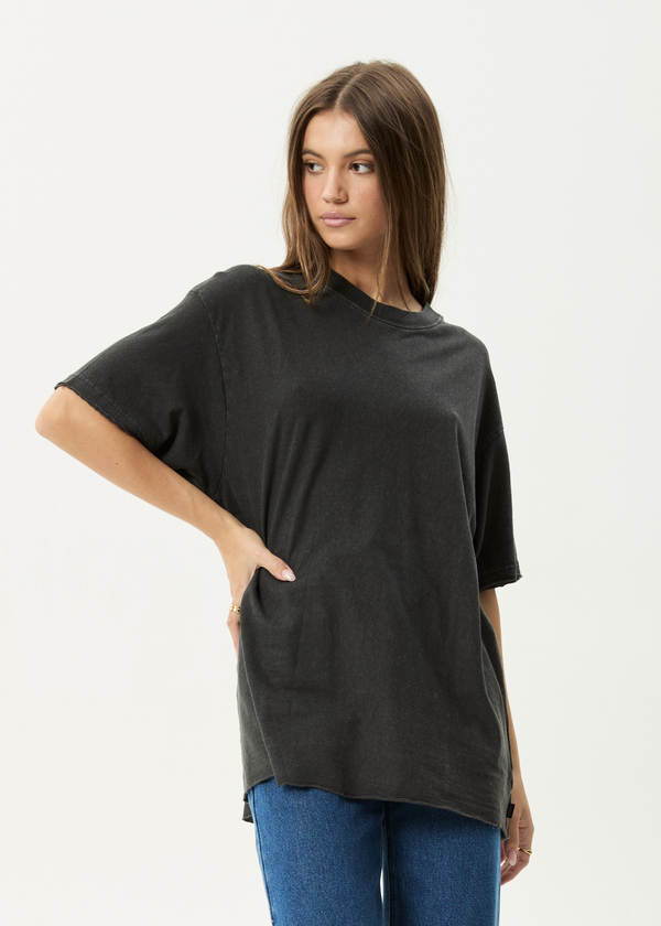 Afends Slay - Oversized Tee Stone Black