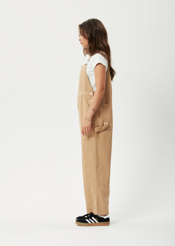 Afends Sleepy Hollow Louis - Twill Baggy Overall Tan