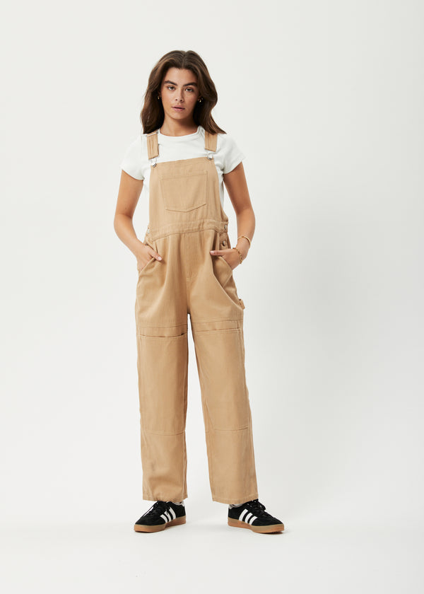 Afends Sleepy Hollow Louis - Twill Baggy Overall Tan