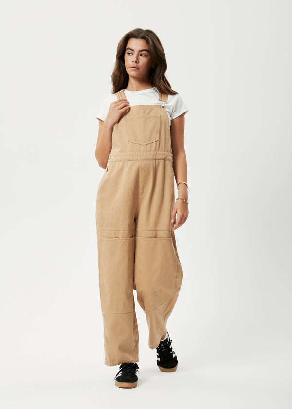 afends Sleepy Hollow Louis - Twill Baggy Overall Tan