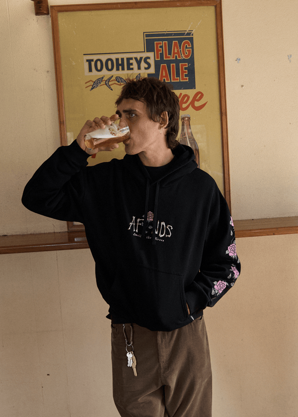 Afends Smell The Roses - Boxy Hoodie Black