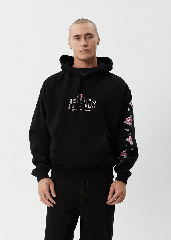 Afends Smell The Roses - Boxy Hoodie Black