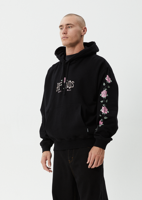 Afends Smell The Roses - Boxy Hoodie Black