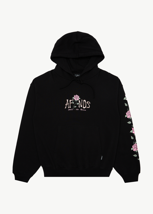 afends Smell The Roses - Boxy Hoodie Black