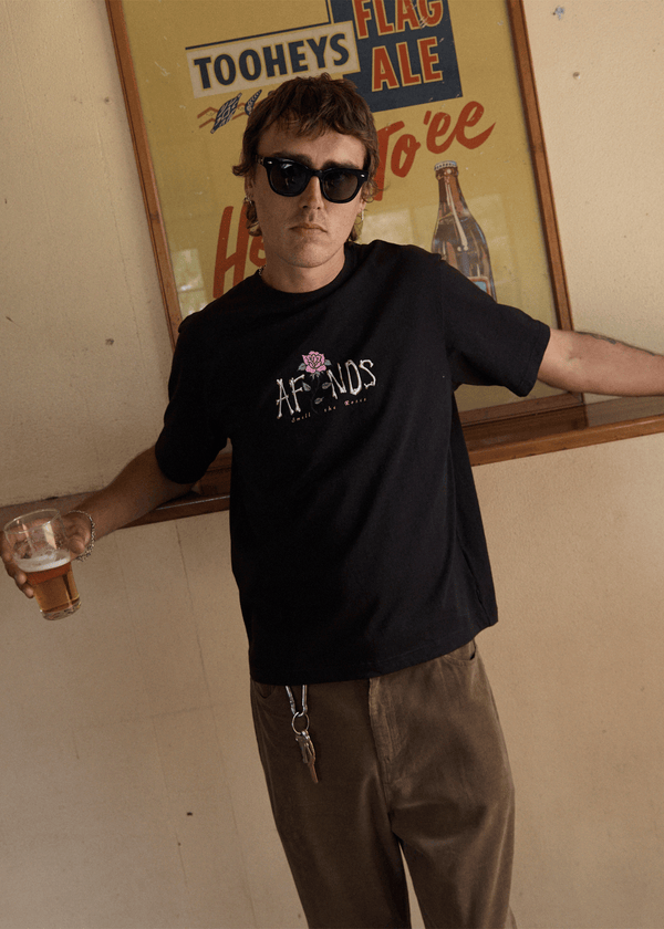 Afends Smell The Roses - Retro Tee Black