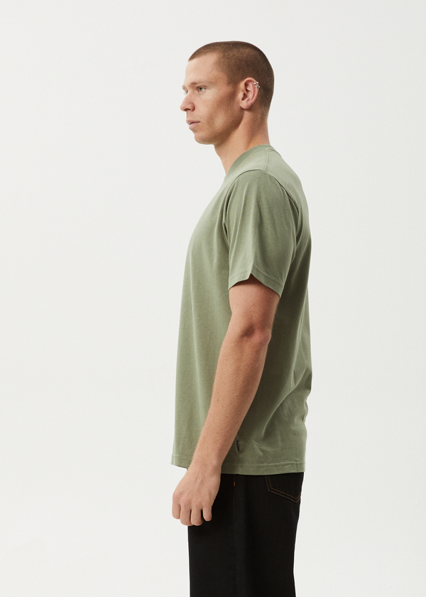 Afends Smell The Roses - Retro Tee Oil Green