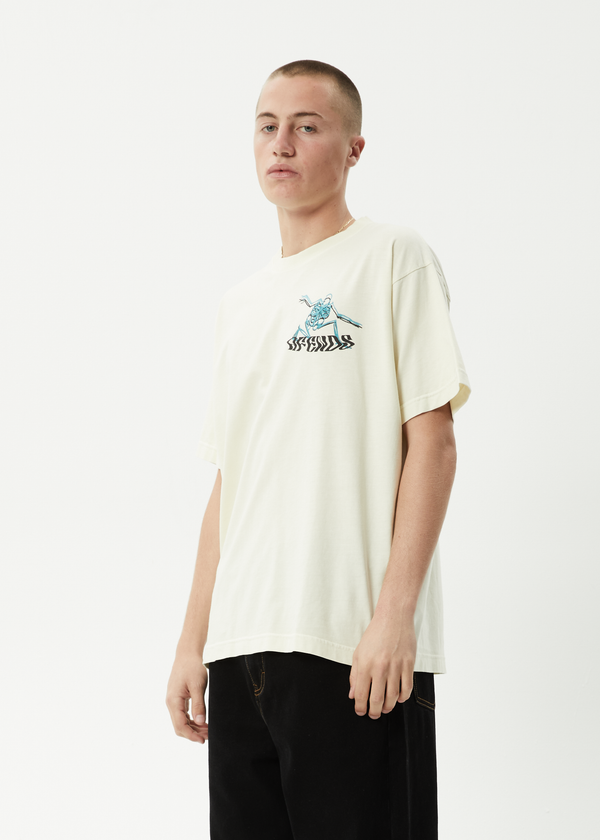Afends Smiling Assassin - Boxy Tee Limestone