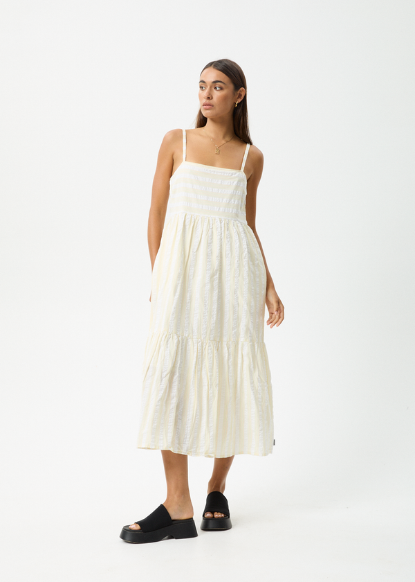 Afends Splice - Maxi Dress White / Lemongrass