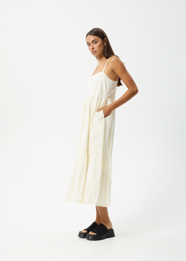 Afends Splice - Maxi Dress White / Lemongrass