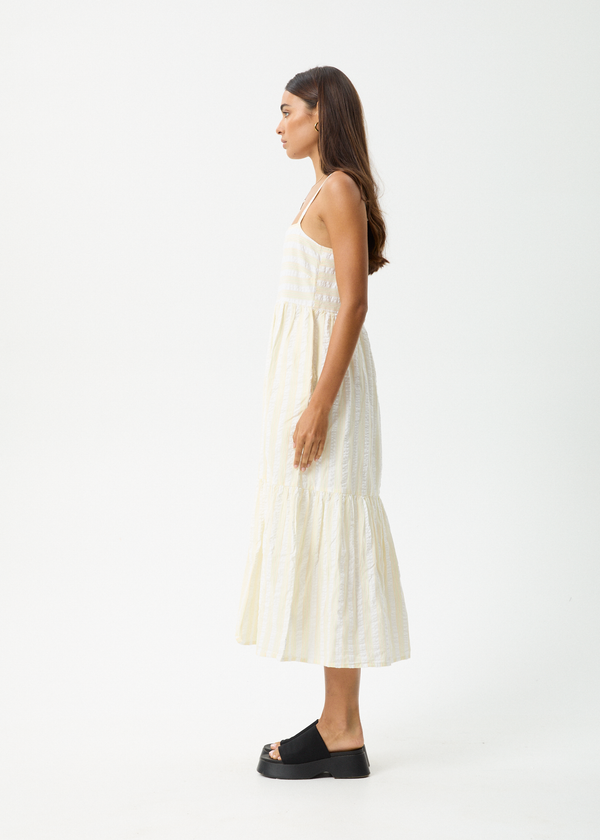 Afends Splice - Maxi Dress White / Lemongrass