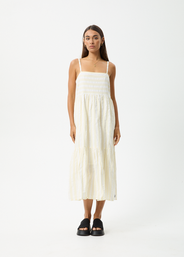 afends Splice - Maxi Dress White / Lemongrass