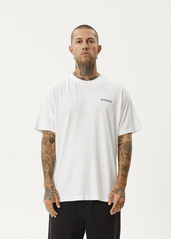 Afends Staple - Boxy Tee White / Black
