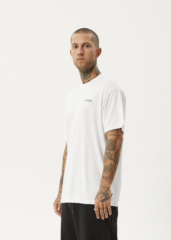 Afends Staple - Boxy Tee White / Black