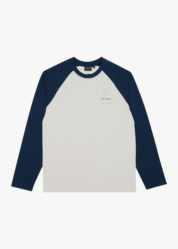 afends Stars - Long Sleeve Raglan Tee Moonbeam