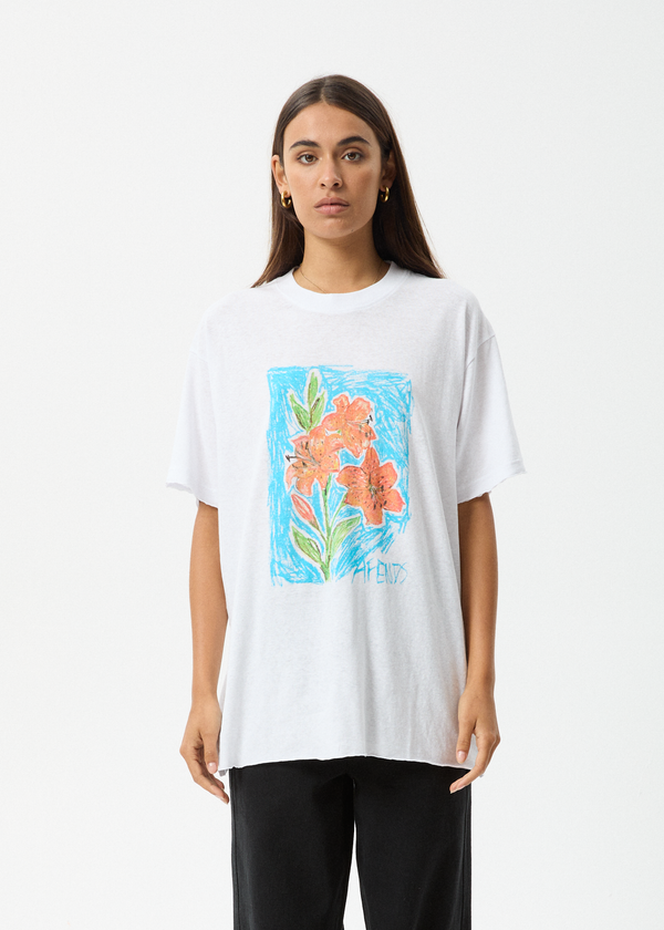 afends Still Life - Oversized Tee White