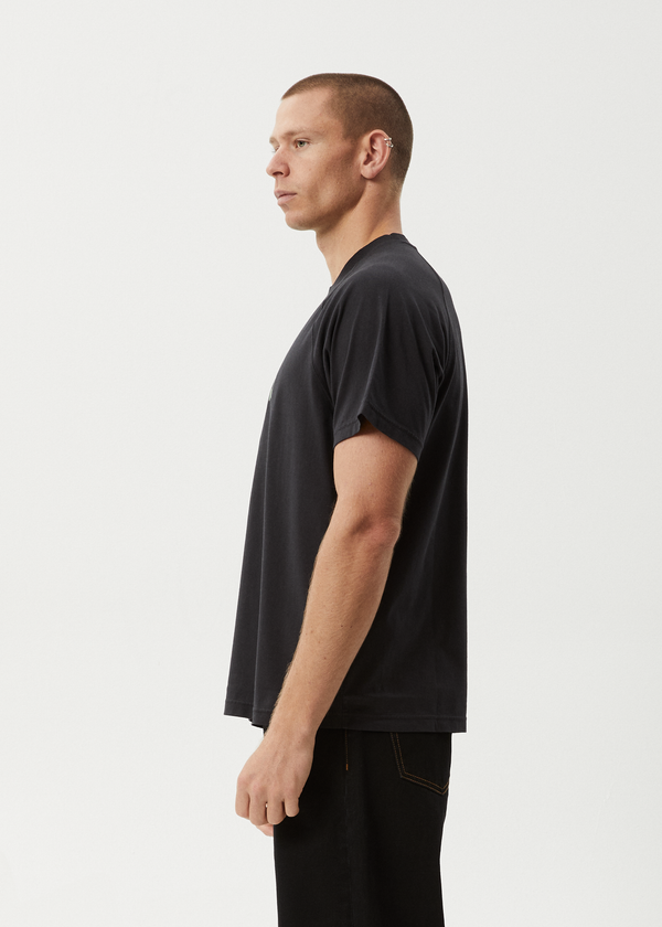 Afends Sun Bite - Raglan Boxy Tee Stone Black