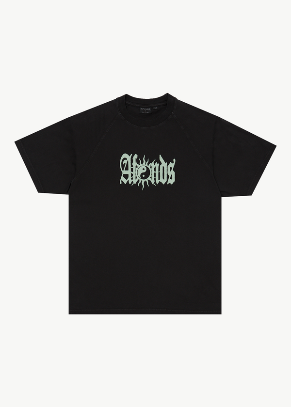 afends Sun Bite - Raglan Boxy Tee Stone Black