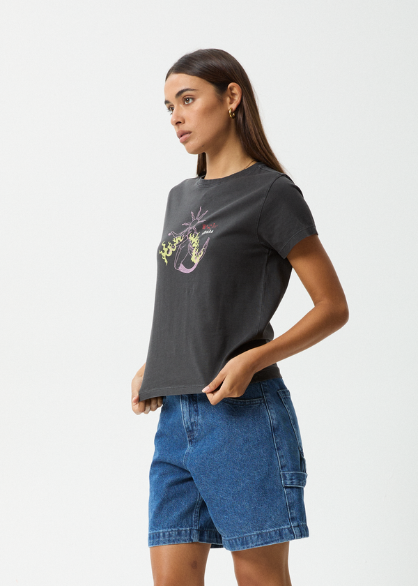 Afends Sun Siren - Regular Tee Stone Black