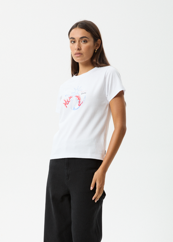 Afends Sun Siren - Regular Tee White
