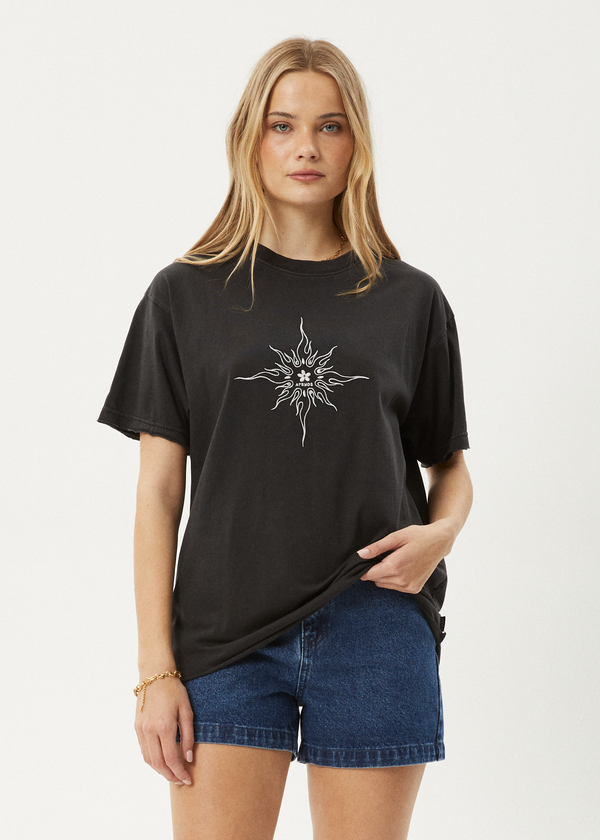 Afends Sunny - Oversized Tee Stone Black