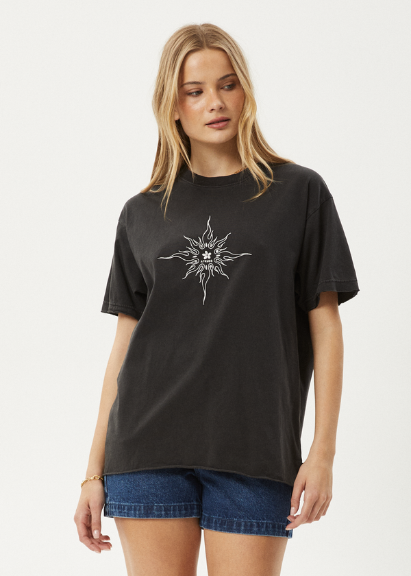 afends Sunny - Oversized Tee Stone Black