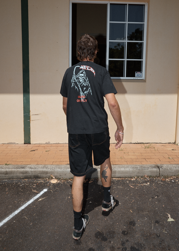Afends Surf Or Fly - Boxy Tee Black
