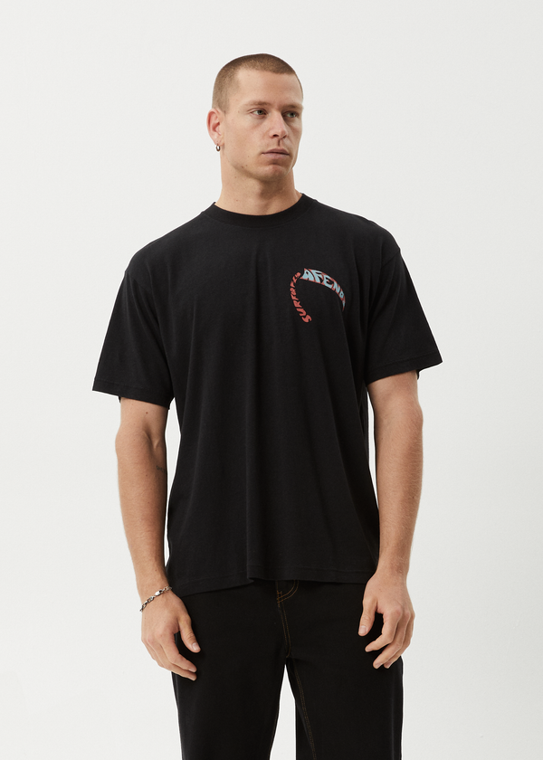 Afends Surf Or Fly - Boxy Tee Black