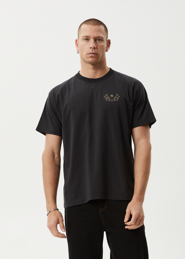 Afends Surf Related - Boxy Tee Stone Black