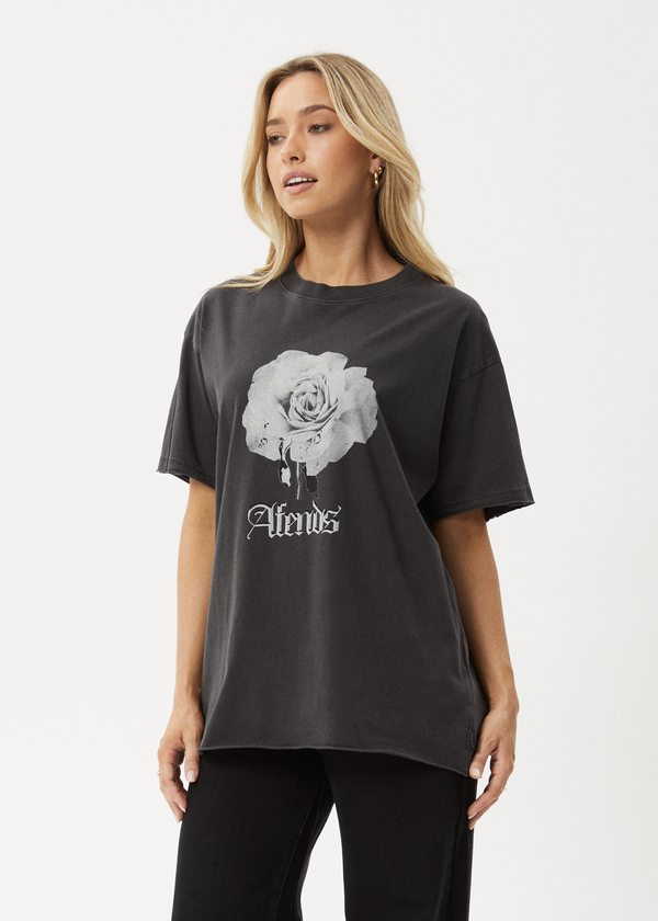 Afends Sweet Juliet - Oversized Tee Stone Black