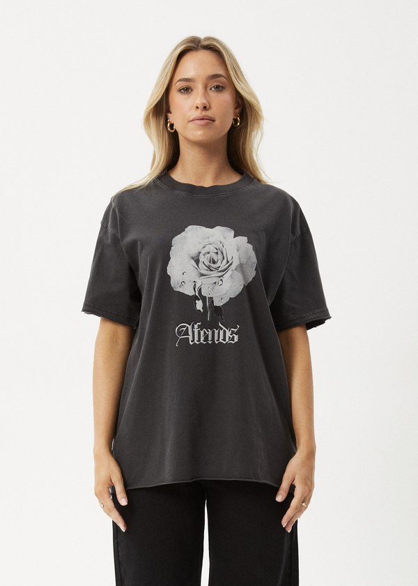 afends Sweet Juliet - Oversized Tee Stone Black