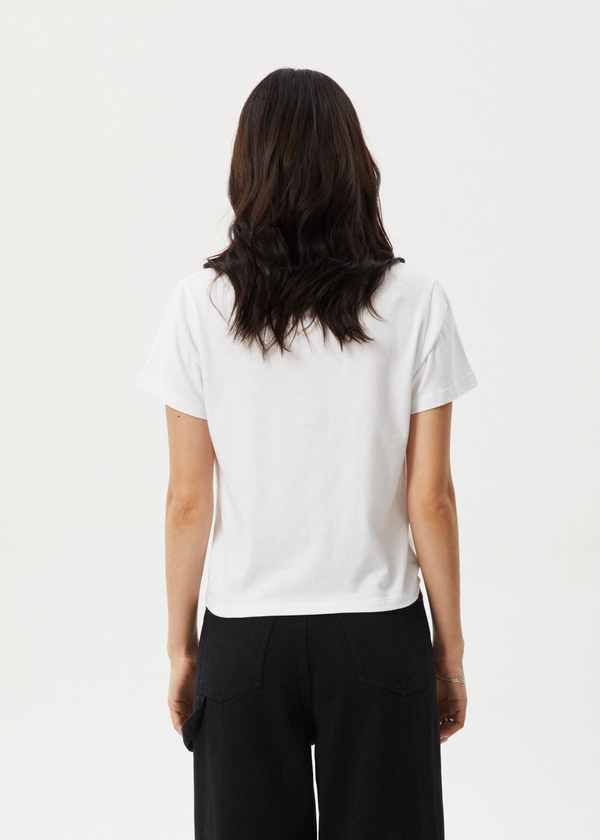 Afends Sweet West - Baby Tee White