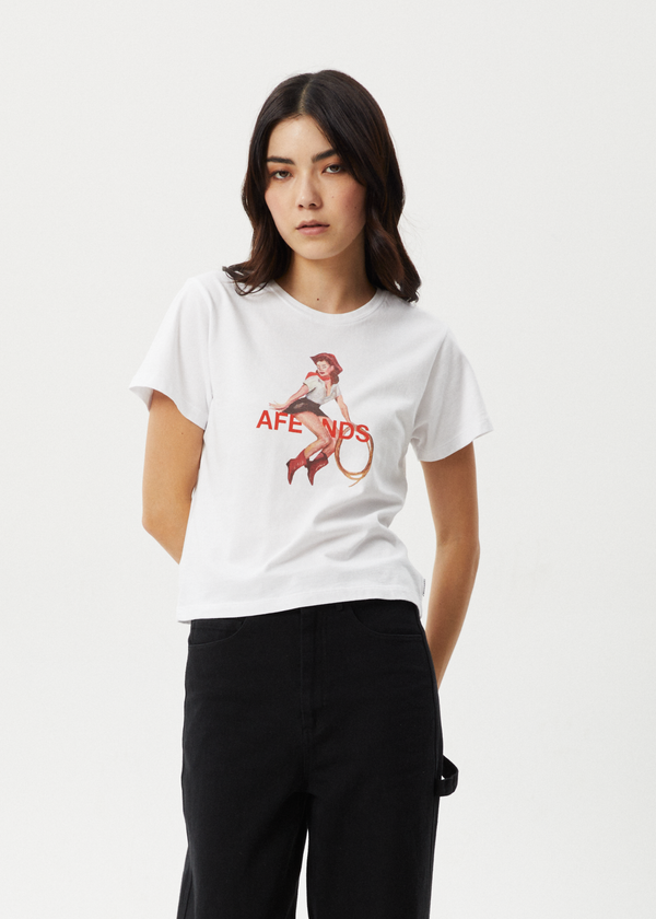 afends Sweet West - Baby Tee White
