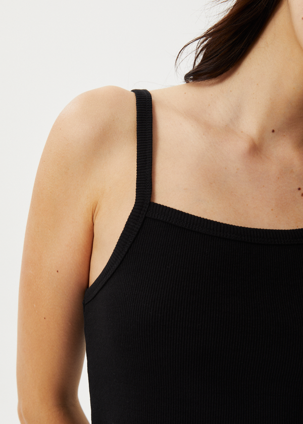 Afends Taylor - Rib Singlet Black