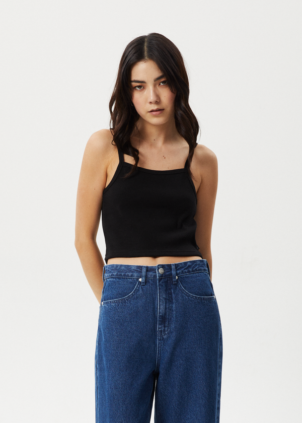 Afends Taylor - Rib Singlet Black